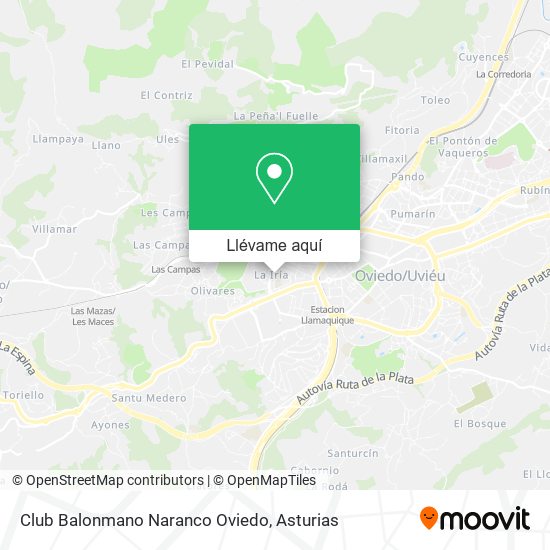 Mapa Club Balonmano Naranco Oviedo