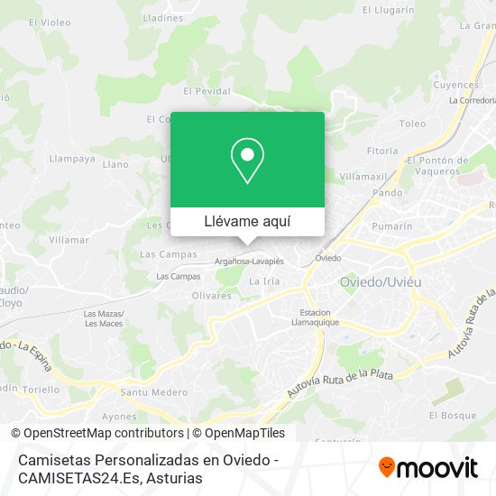 Mapa Camisetas Personalizadas en Oviedo - CAMISETAS24.Es
