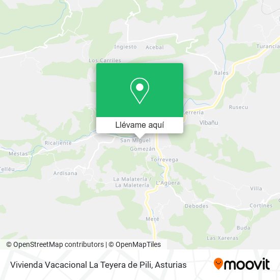 Mapa Vivienda Vacacional La Teyera de Pili