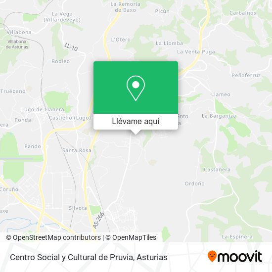 Mapa Centro Social y Cultural de Pruvia