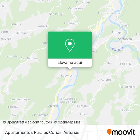 Mapa Apartamentos Rurales Corias