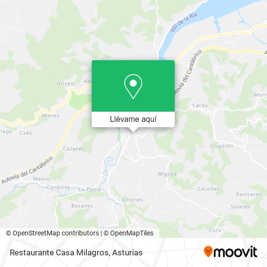 Mapa Restaurante Casa Milagros