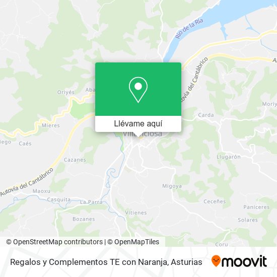 Mapa Regalos y Complementos TE con Naranja