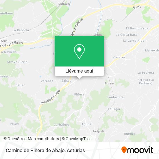 Mapa Camino de Piñera de Abajo