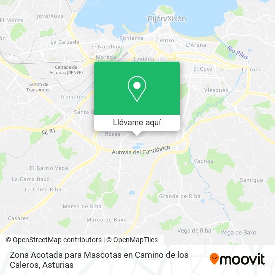 Mapa Zona Acotada para Mascotas en Camino de los Caleros