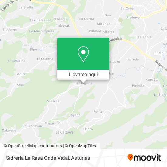 Mapa Sidrería La Rasa Onde Vidal
