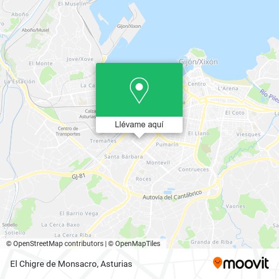 Mapa El Chigre de Monsacro