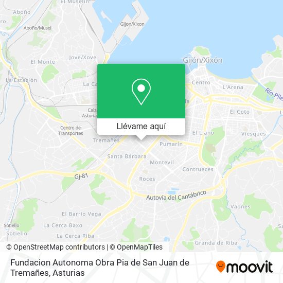 Mapa Fundacion Autonoma Obra Pia de San Juan de Tremañes
