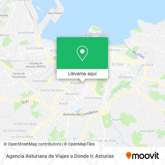 Mapa Agencia Asturiana de Viajes a Donde Ir