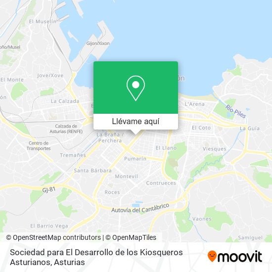 Mapa Sociedad para El Desarrollo de los Kiosqueros Asturianos