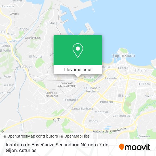Mapa Instituto de Enseñanza Secundaria Número 7 de Gijon