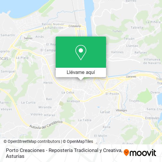 Mapa Porto Creaciones - Repostería Tradicional y Creativa