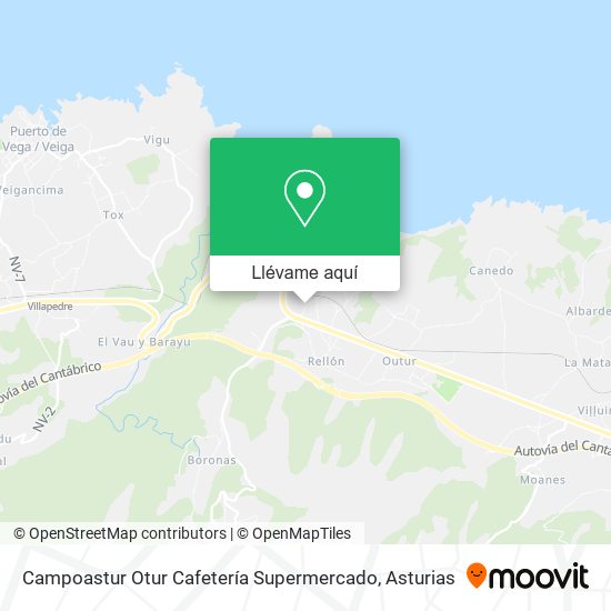 Mapa Campoastur Otur Cafetería Supermercado