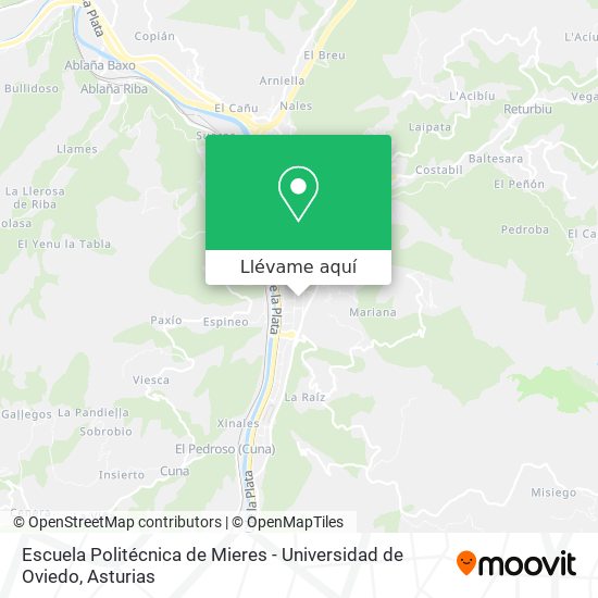 Mapa Escuela Politécnica de Mieres - Universidad de Oviedo