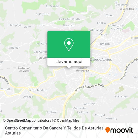 Mapa Centro Comunitario De Sangre Y Tejidos De Asturias