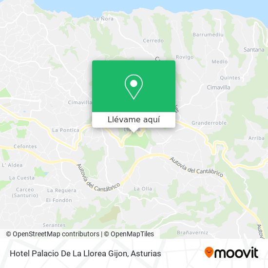 Mapa Hotel Palacio De La Llorea Gijon