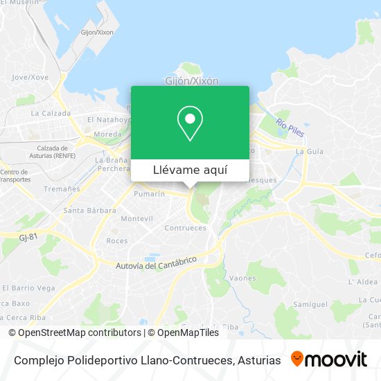 Mapa Complejo Polideportivo Llano-Contrueces