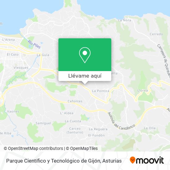 Mapa Parque Científico y Tecnológico de Gijón