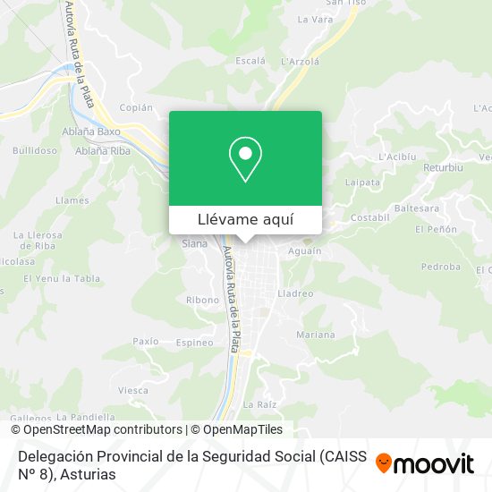 Mapa Delegación Provincial de la Seguridad Social (CAISS Nº 8)