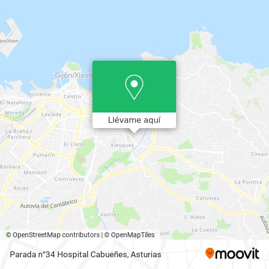 Mapa Parada n°34 Hospital Cabueñes