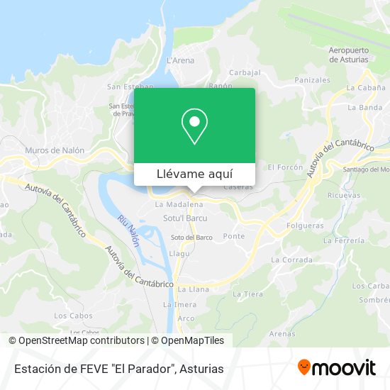 Mapa Estación de FEVE "El Parador"