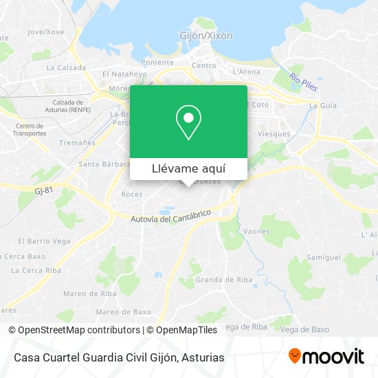 Mapa Casa Cuartel Guardia Civil Gijón