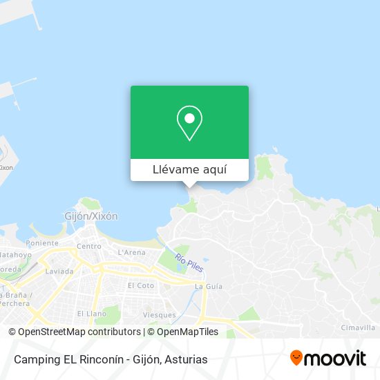 Mapa Camping EL Rinconín - Gijón