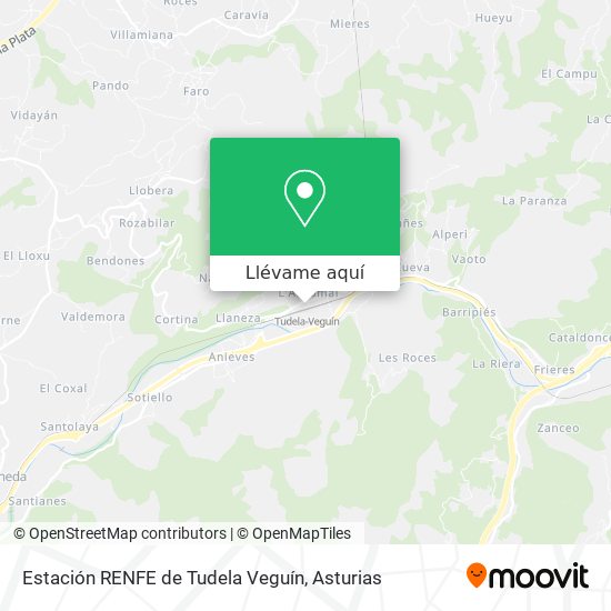 Mapa Estación RENFE de Tudela Veguín