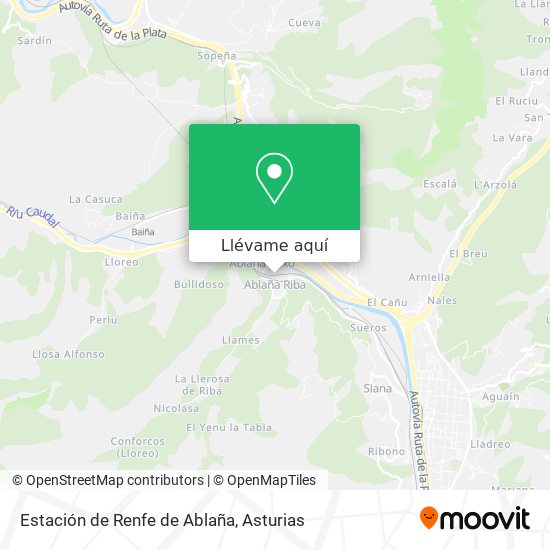 Mapa Estación de Renfe de Ablaña