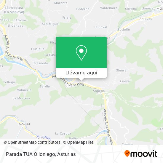 Mapa Parada TUA Olloniego