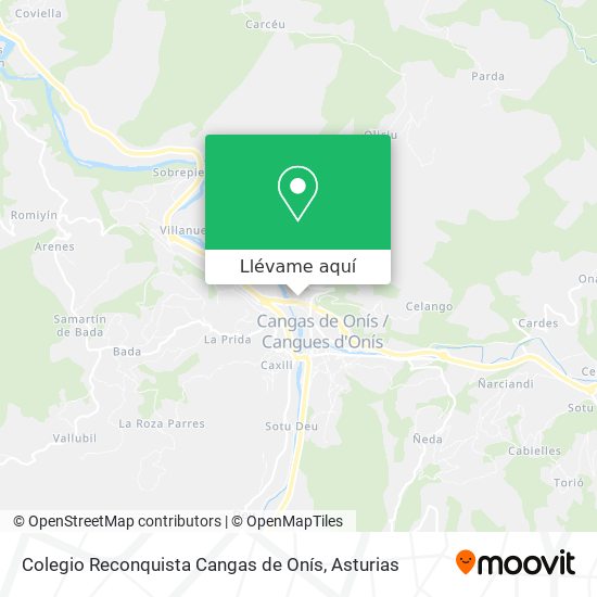 Mapa Colegio Reconquista Cangas de Onís