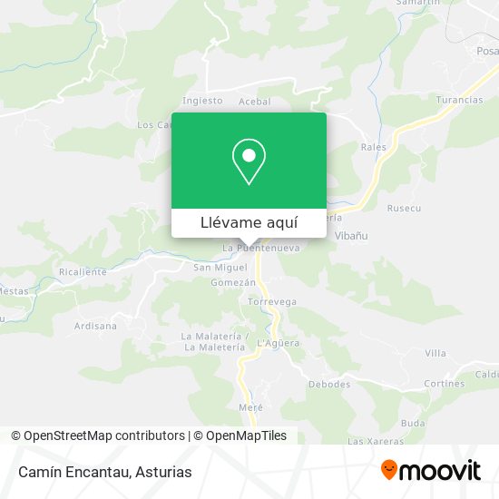 Mapa Camín Encantau