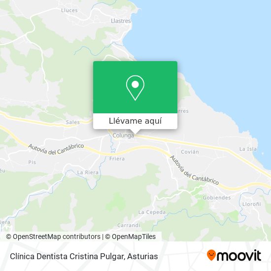 Mapa Clínica Dentista Cristina Pulgar