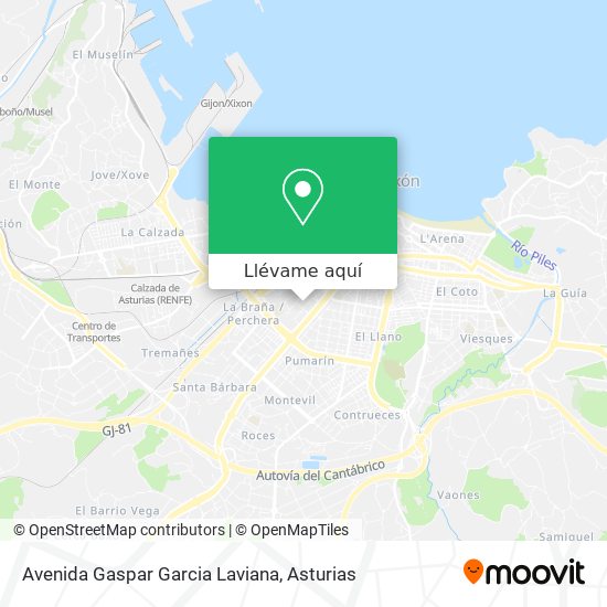 Mapa Avenida Gaspar Garcia Laviana