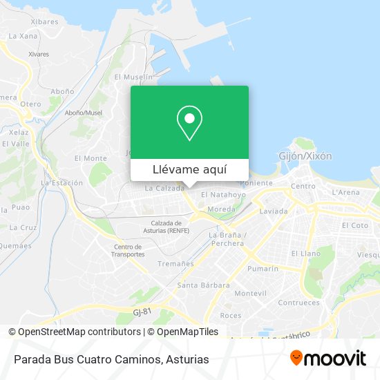 Mapa Parada Bus Cuatro Caminos