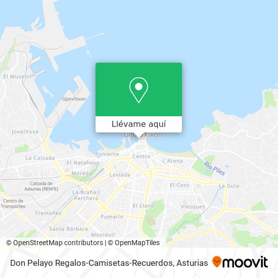 Mapa Don Pelayo Regalos-Camisetas-Recuerdos