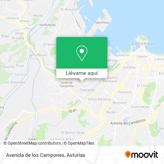 Mapa Avenida de los Campones