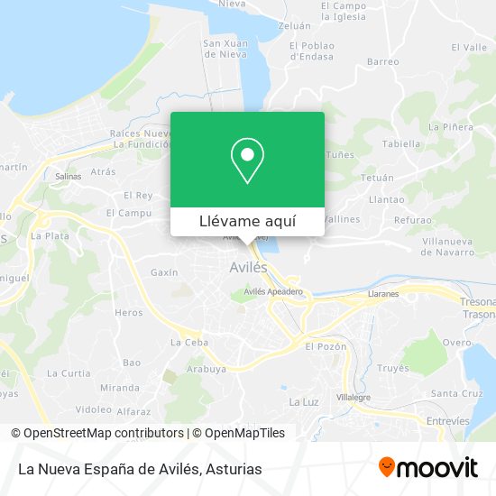 Mapa La Nueva España de Avilés