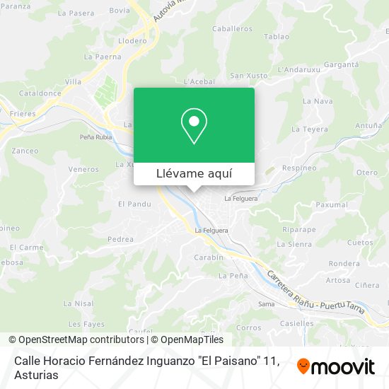 Mapa Calle Horacio Fernández Inguanzo "El Paisano" 11