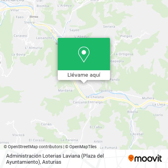 Mapa Administración Loterias Laviana (Plaza del Ayuntamiento)