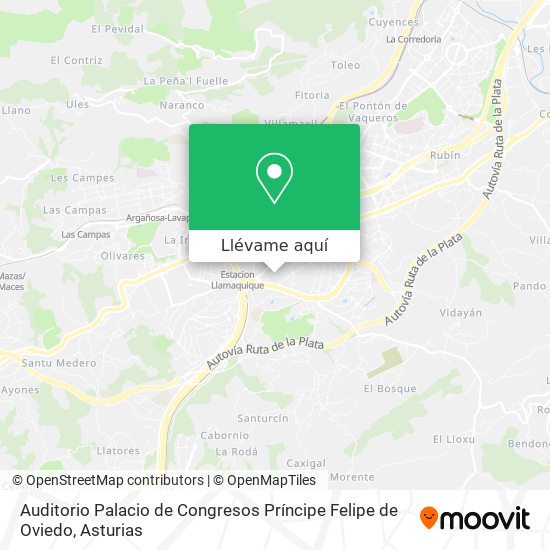 Mapa Auditorio Palacio de Congresos Príncipe Felipe de Oviedo