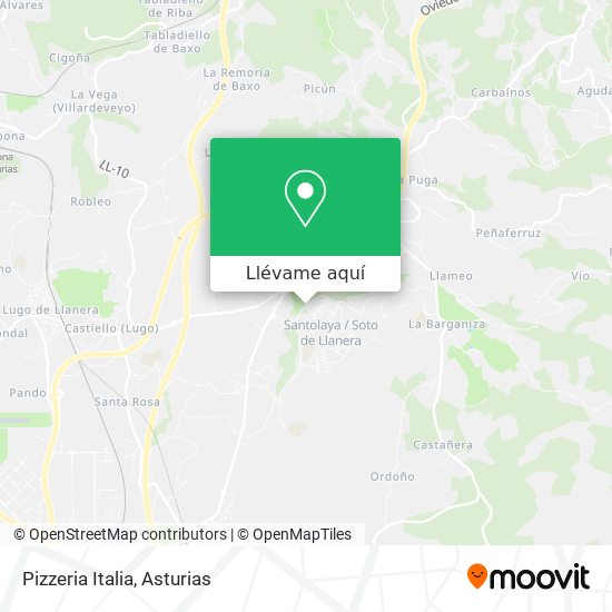 Mapa Pizzeria Italia