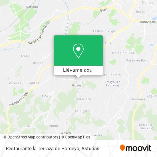 Mapa Restaurante la Terraza de Porceyo