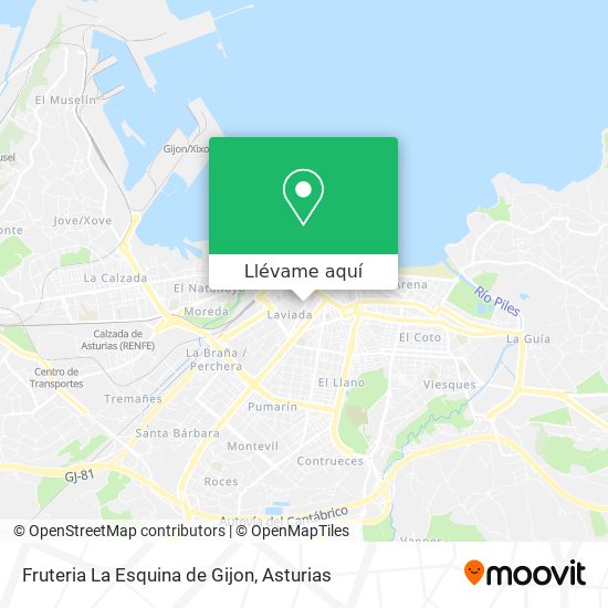 Mapa Fruteria La Esquina de Gijon