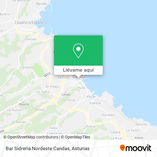 Mapa Bar Sidreria Nordeste Candas