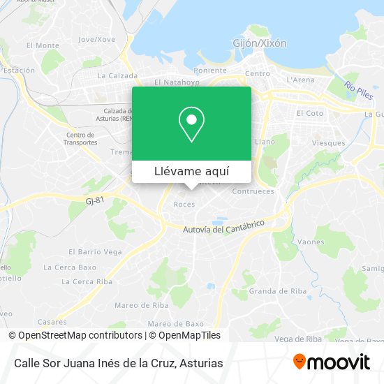 Mapa Calle Sor Juana Inés de la Cruz