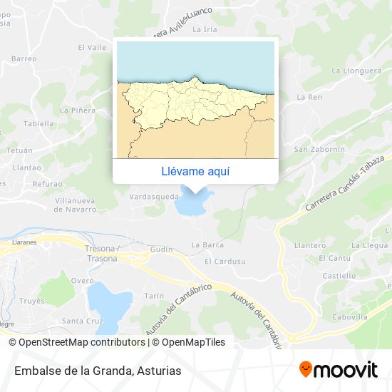 Mapa Embalse de la Granda