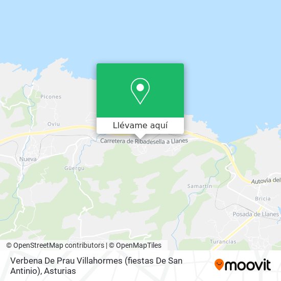 Mapa Verbena De Prau Villahormes (fiestas De San Antinio)