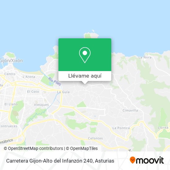 Mapa Carretera Gijon-Alto del Infanzón 240