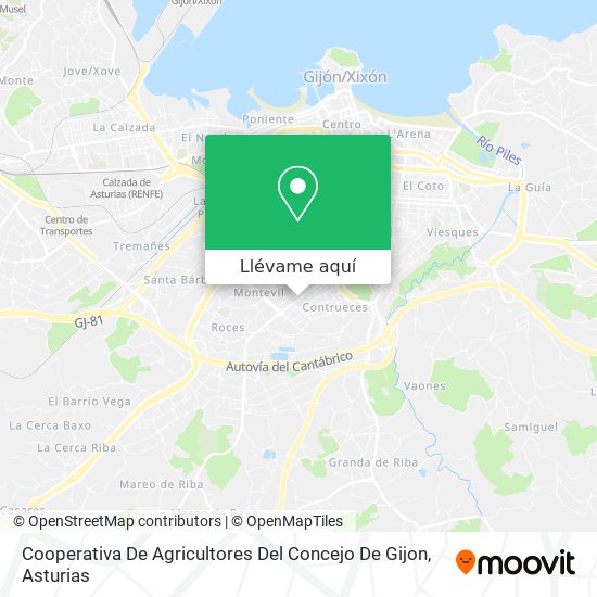 Mapa Cooperativa De Agricultores Del Concejo De Gijon